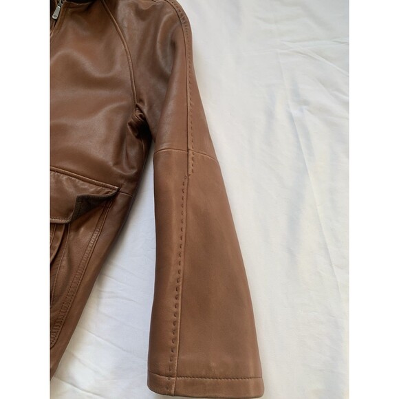 Joseph Abboud Men's Leather Jacket Vintage 1980's Tobacco Brown Size M Preowned - Picture 11 of 14